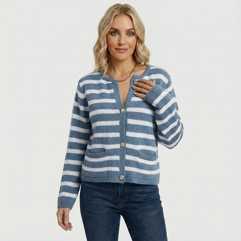 Leona Gestreifte Strickweste