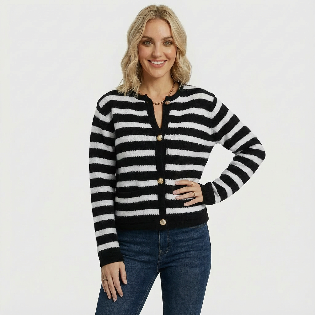 Leona Gestreifte Strickweste