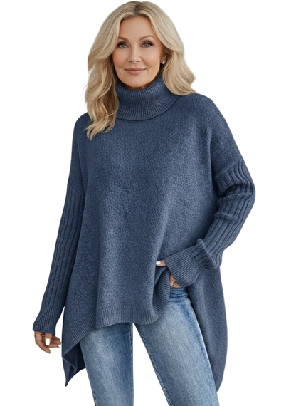 Rosa Rollkragenpullover modern