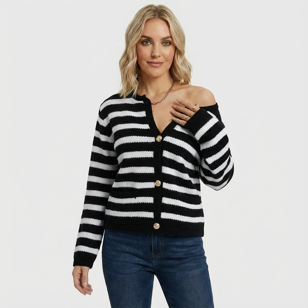 Leona Gestreifte Strickweste